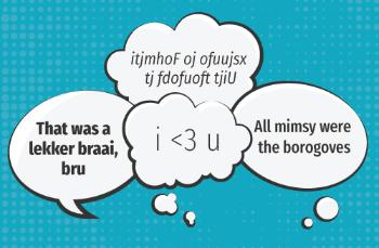 Edith Bleich 2017 Graphic of English Speech Bubbles